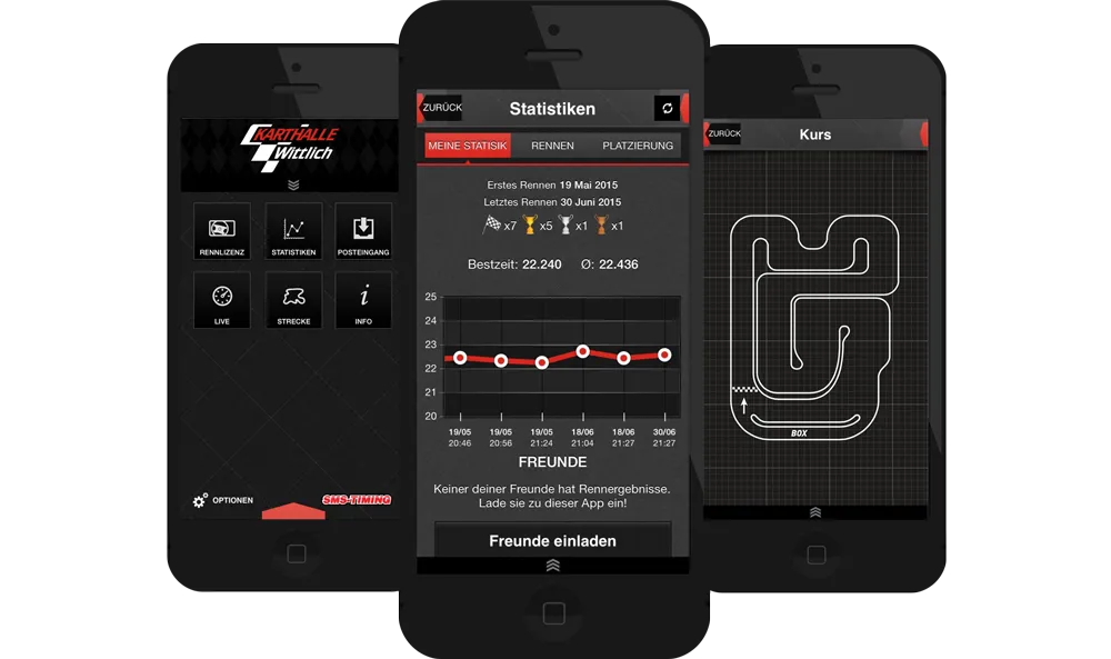 Karthalle-App mit Statistiken